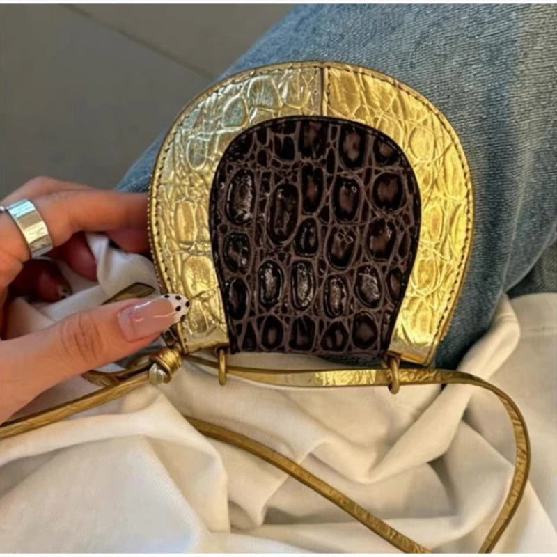 Crocodile Embossed Saddle Bag – Luxury Women's Crossbody