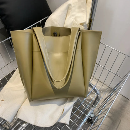 Large Capacity Soft Leather Tote Bag – Women's Shoulder Shopper