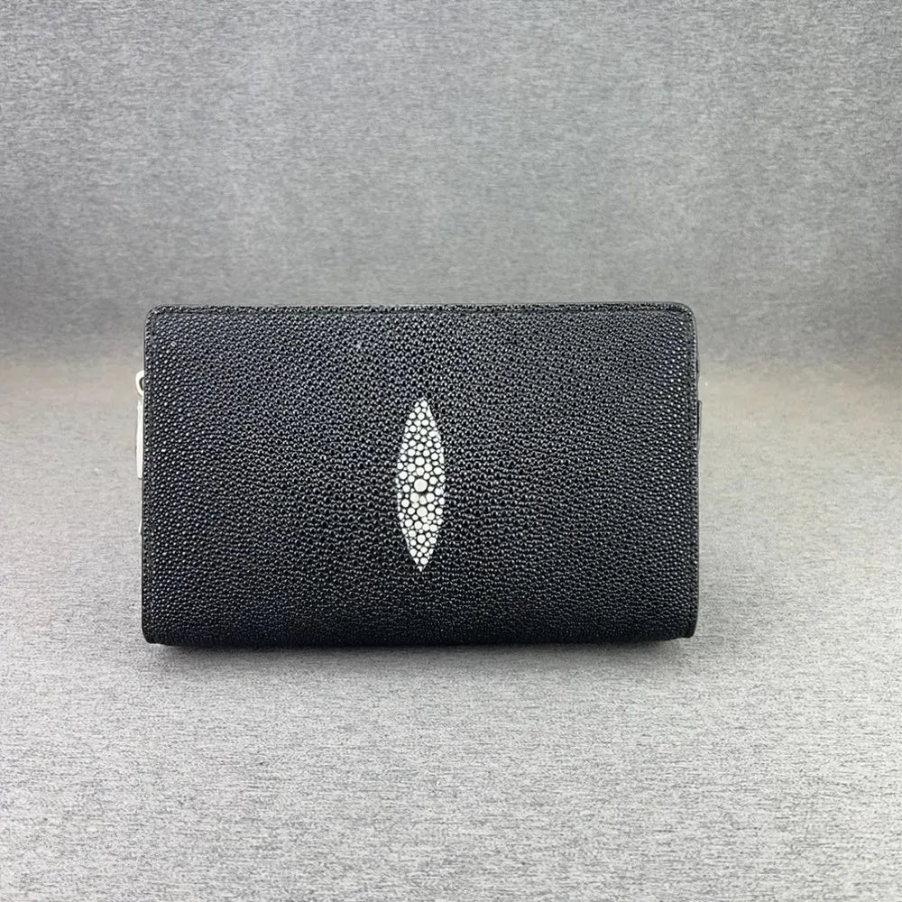 Stingray Skin Wristlet Clutch with Zip – Business Clutch Bag