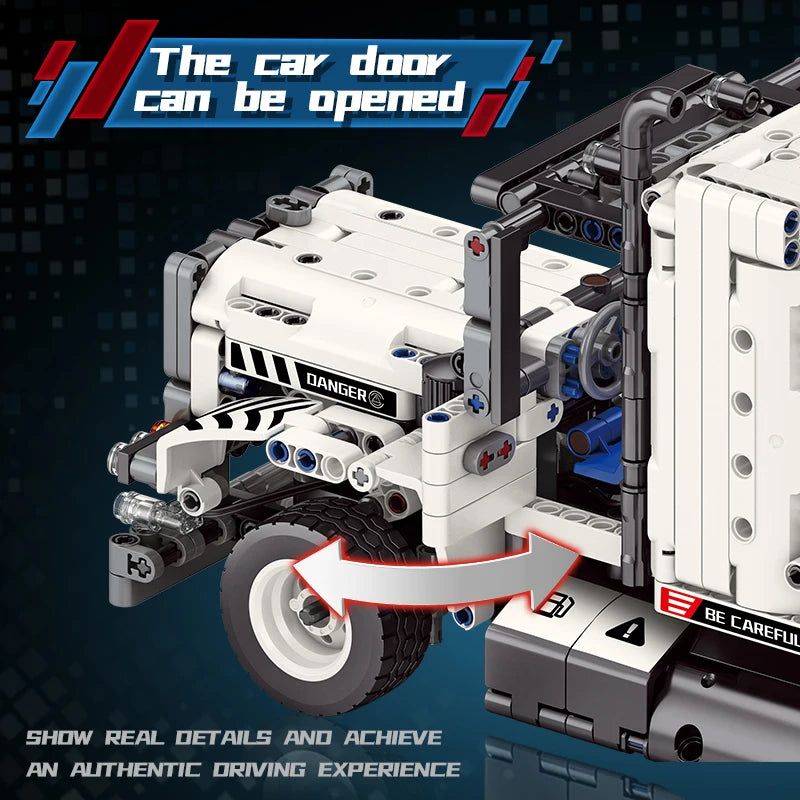 Engineering Tow Truck Building Blocks Set – Technic Highway Trailer Crane Kit