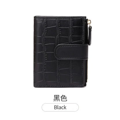 Animal Print Small Bifold Wallet for Women with Zipper