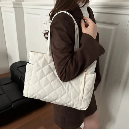 Autumn Winter Top Handle Bag Women Simple Large Capacity Tote Crossbody Shoulder Lightweight Bags