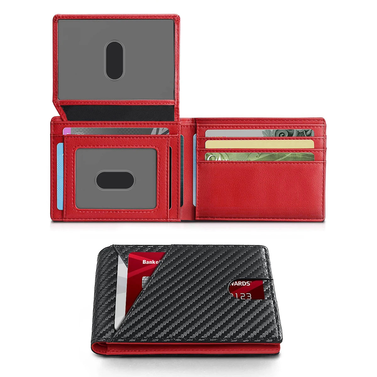 Carbon Fiber Slim Bifold Wallet with Multiple Card Slots