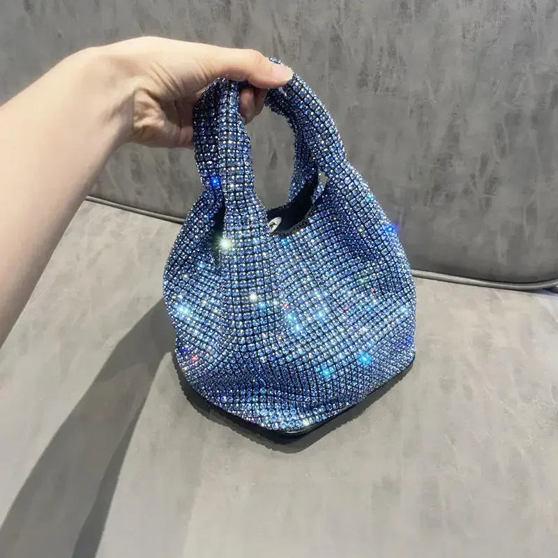 Rhinestone Crystal Bucket Bag – Luxury Sparkle Handbag