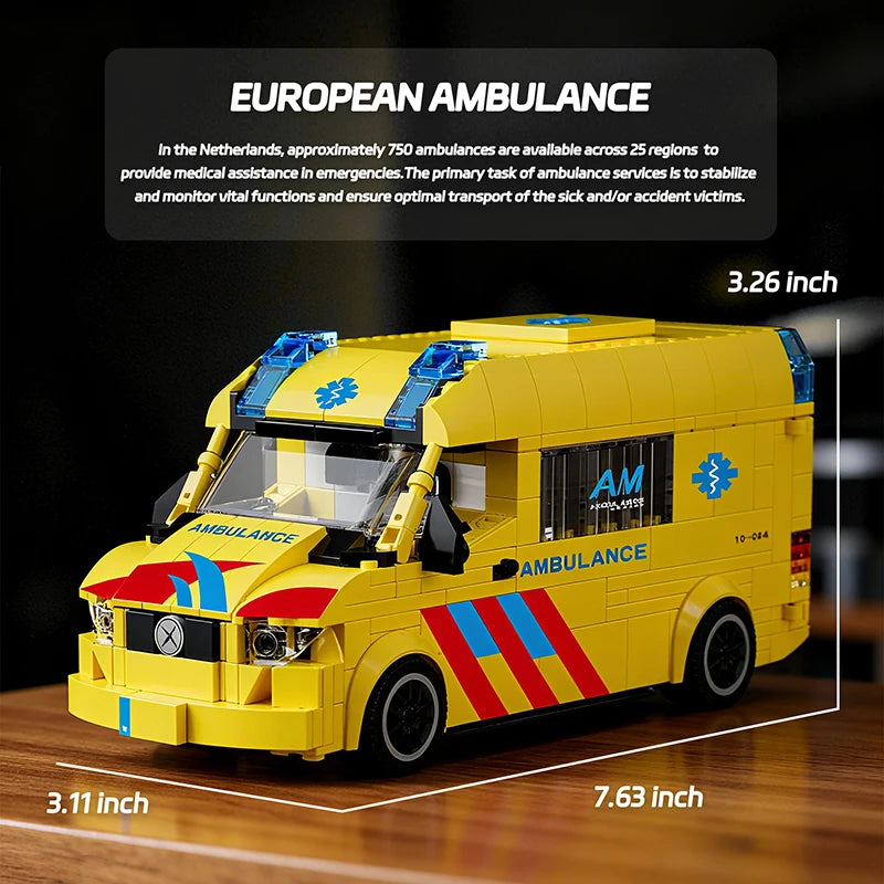 Ambulance Building Blocks Set – City Rescue Bricks Toy for Kids