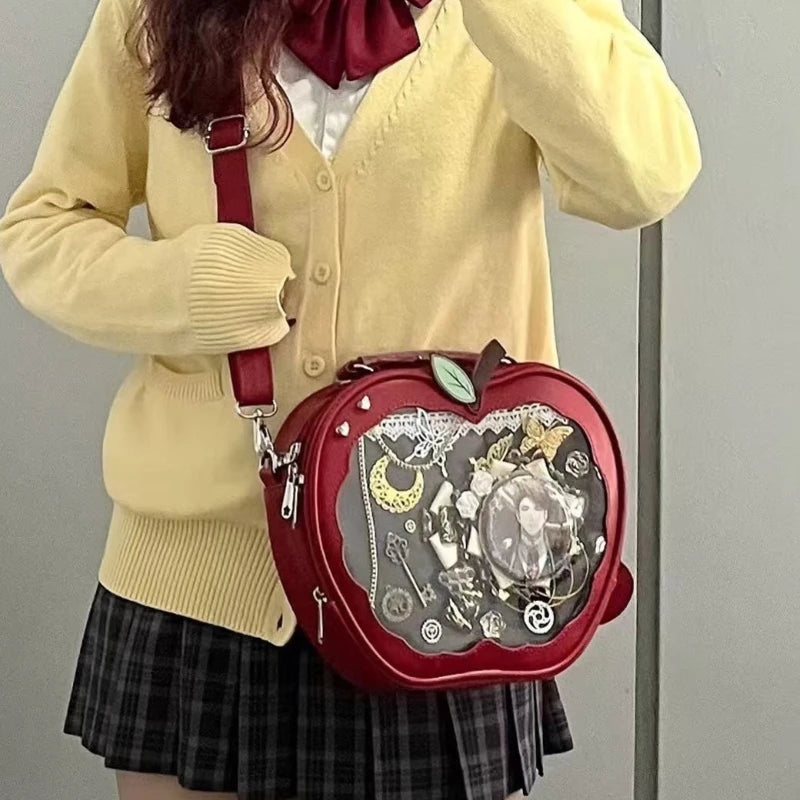 Apple Shape Ita Bag – Cute Y2K Crossbody Handbag for Girls