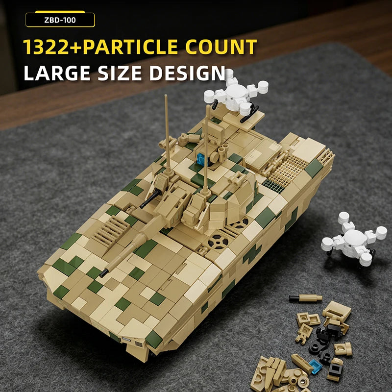 Military Army Tank MOC Building Blocks Set with Soldier Figures