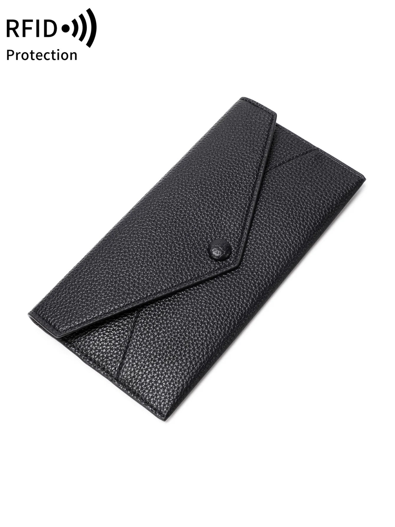 RFID Blocking Long PU Leather Wallet for Women – Envelope Clutch