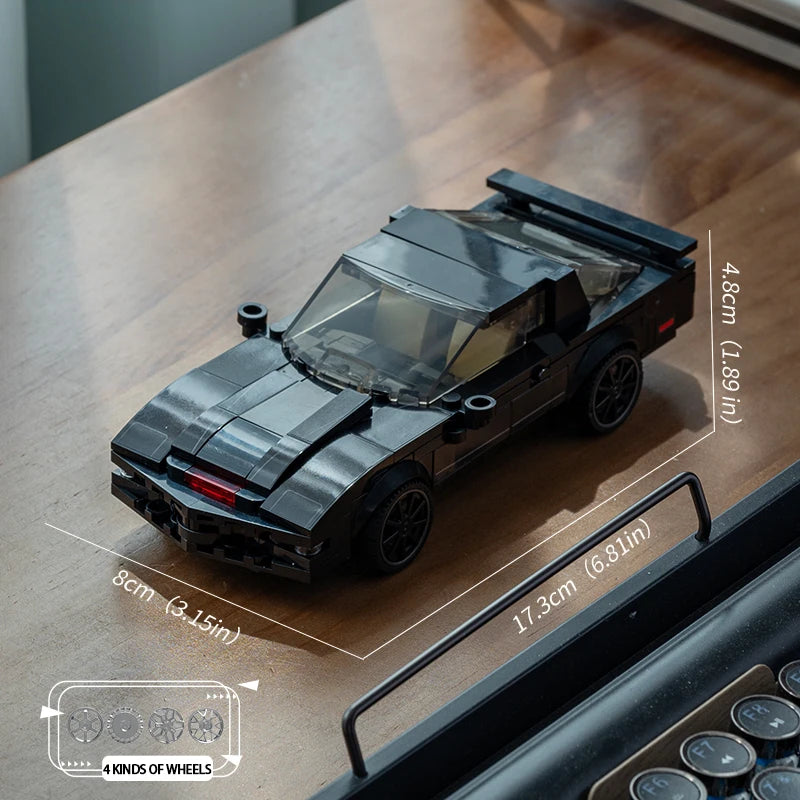 JDM Classic Black Sports Car Building Blocks Set 1:24 MOC