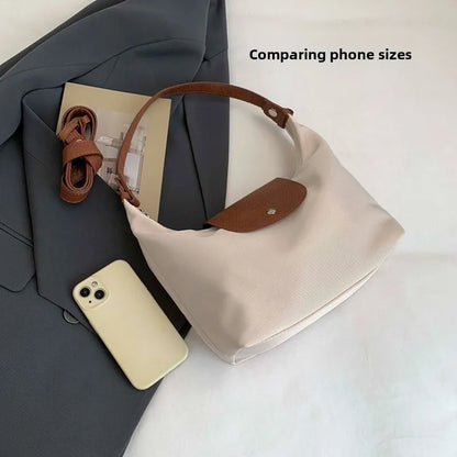 Slouchy Dumpling Shoulder Bag Women Retro Nylon Underarm Bag