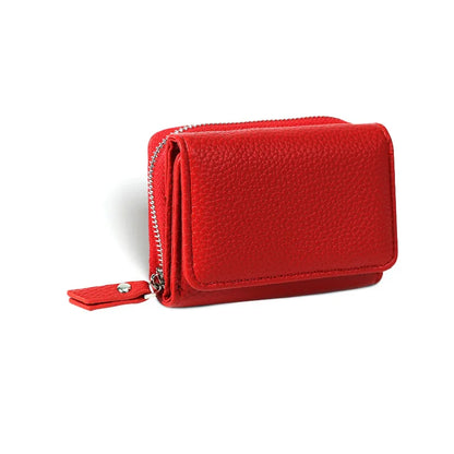 PU Leather Short Wallet for Women – Lychee Texture Multi-Card Organizer