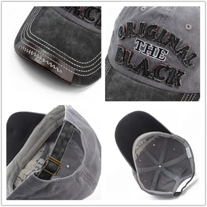 Unisex Vintage Baseball Cap Cotton Hats Men Women Casual 3d Black Letter Embroidery Outdoor Sports