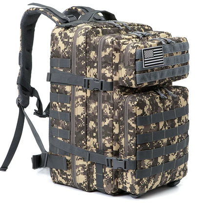 45L Large Tactical Backpack – 3-Day MOLLE Rucksack for Hiking & Camping
