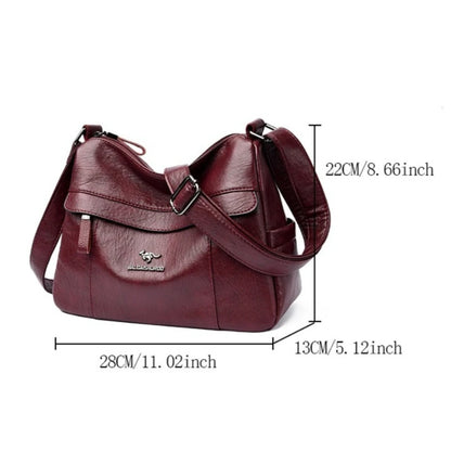 Leather Crossbody Bag for Women – Multi-Layer Shoulder Bag