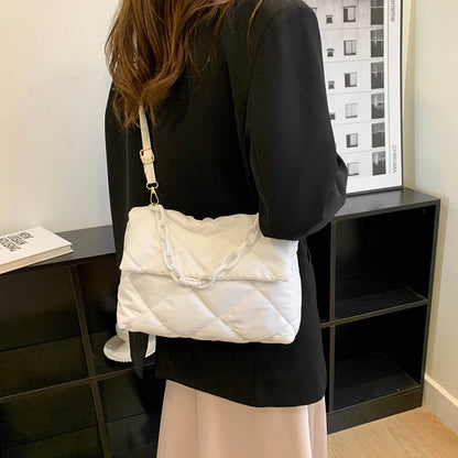 Diamond Quilted Crossbody Bag for Women – Chain Shoulder Handbag