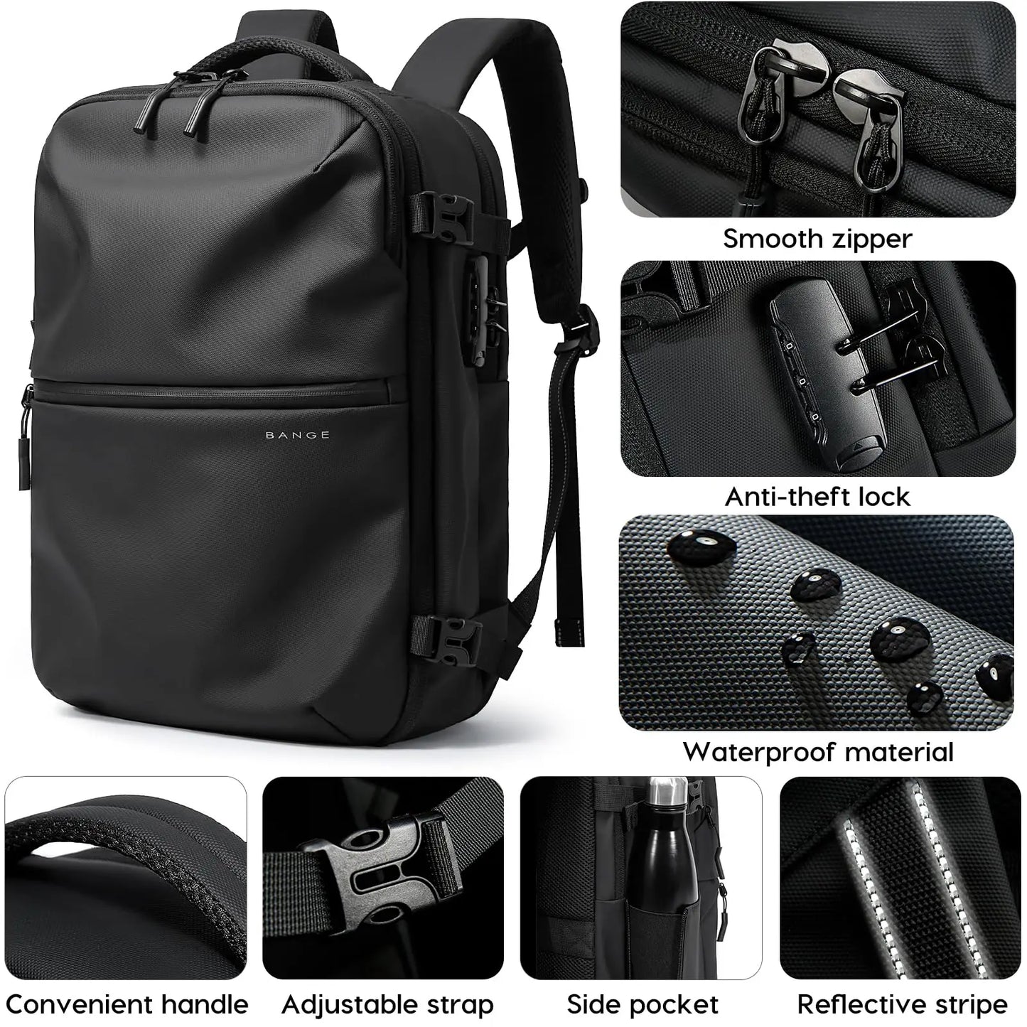 Anti-Theft Travel Backpack with Vacuum Compression & Laptop Compartment