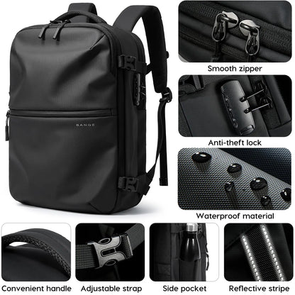 Anti-Theft Travel Backpack with Vacuum Compression & Laptop Compartment