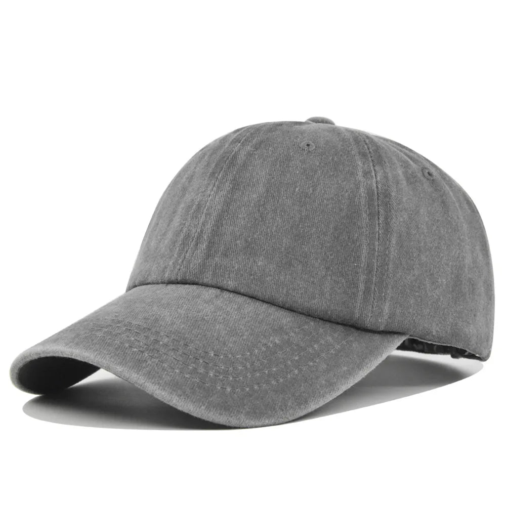 Solid Color Washed Cotton Baseball Cap – Unisex Dad Hat