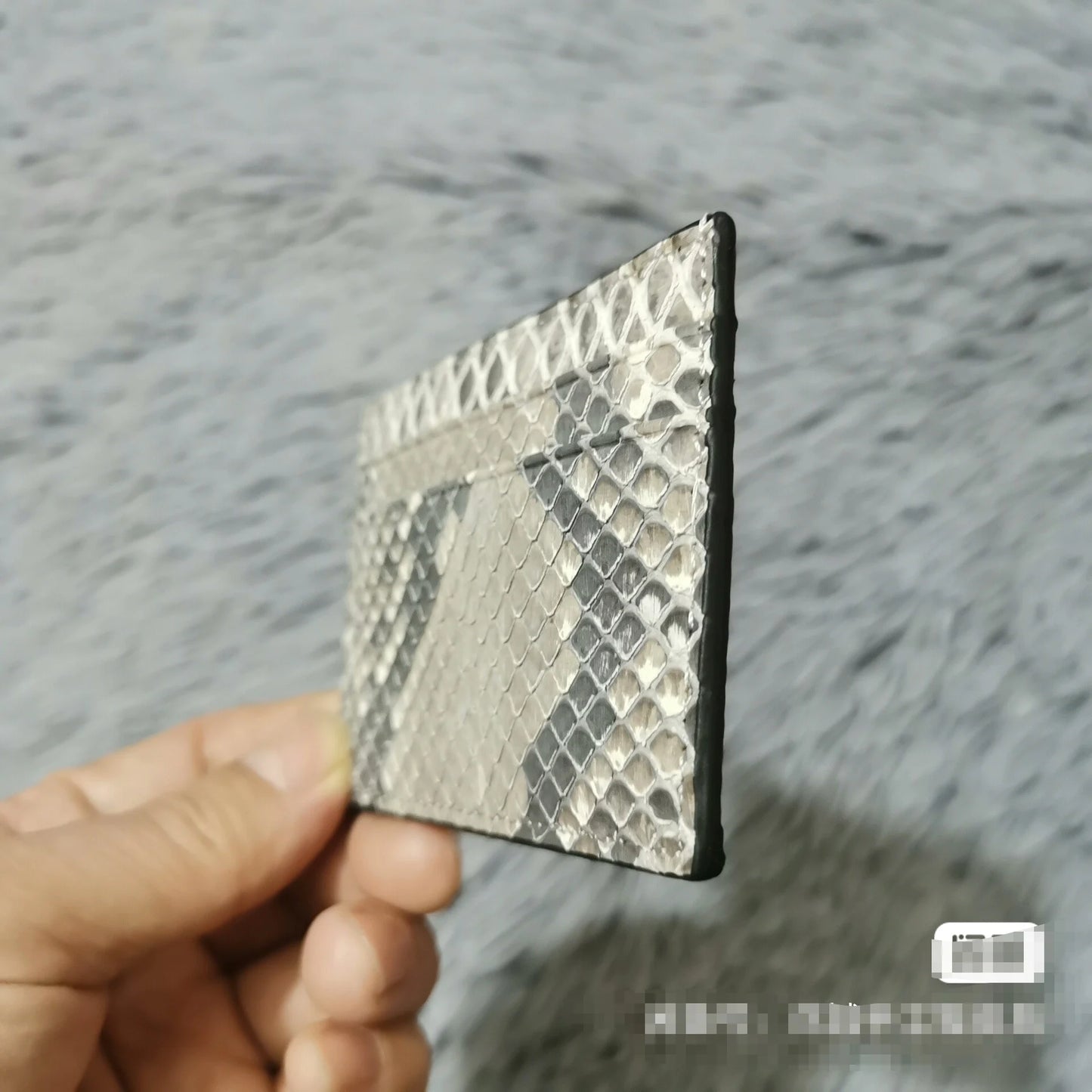 Snakeskin Leather Card Holder – Slim Multi-Slot Wallet for Men