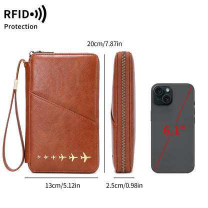 RFID Blocking Family Passport Holder Travel Wallet
