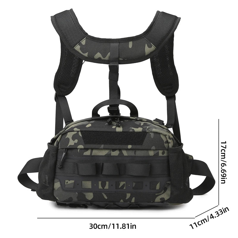 Tactical Fishing Vest Chest Bag – MOLLE Outdoor Pack