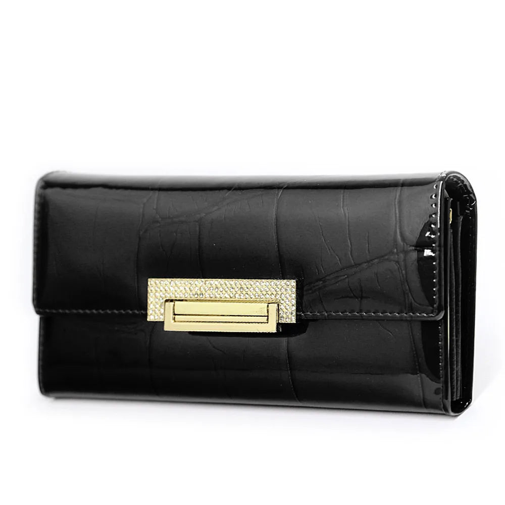 Luxury Stone Pattern Women's Long Leather Wallet
