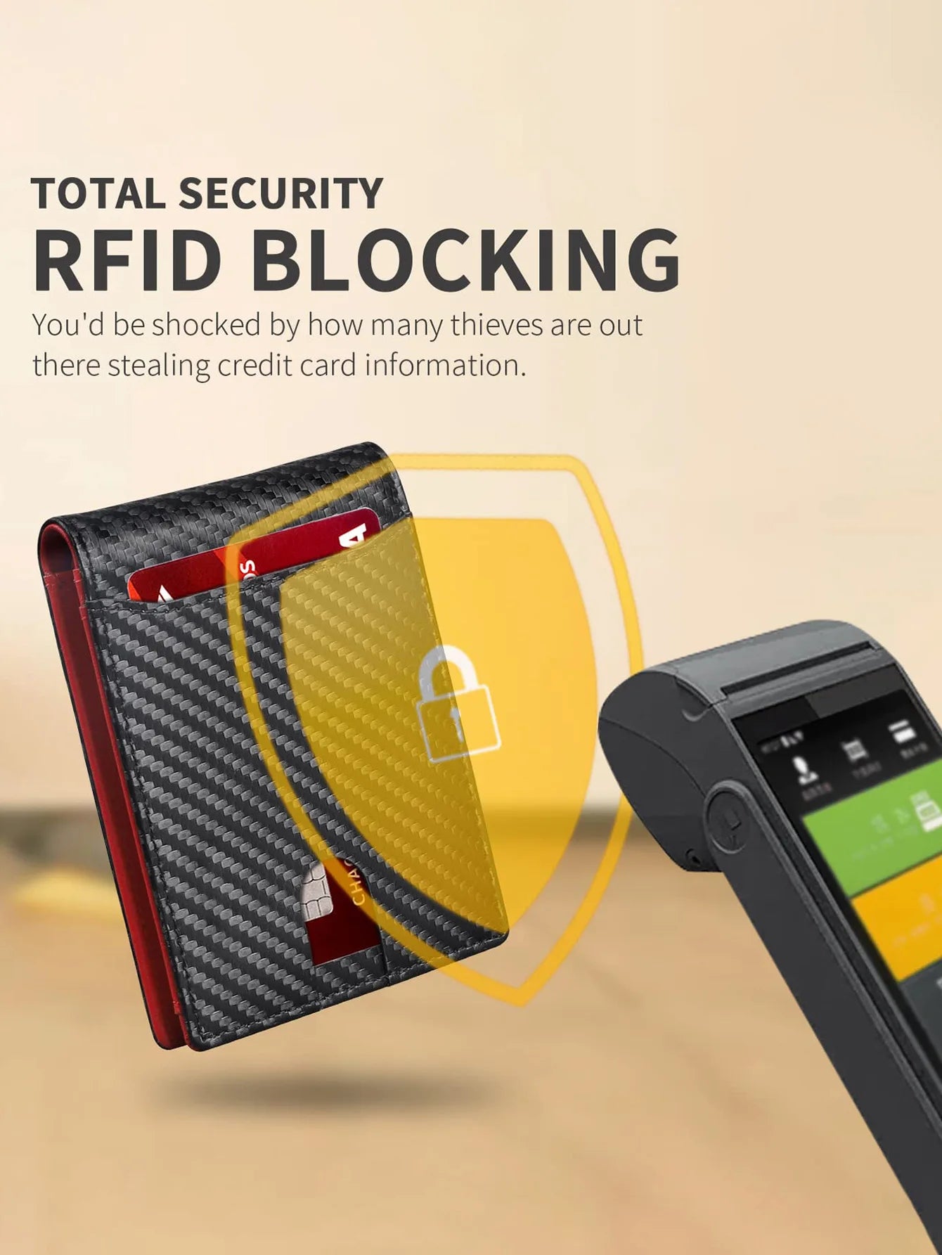 RFID Ultra-Thin Carbon Fiber Wallet for Men – Minimalist Bifold