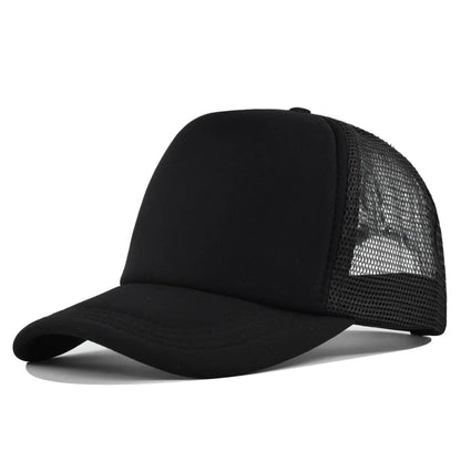 Plain Trucker Hat – Adjustable Mesh Snapback Baseball Cap