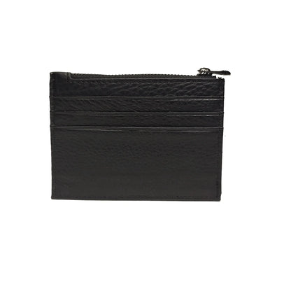 Genuine Leather Card Holder with Zipper Coin Purse – Slim Wallet