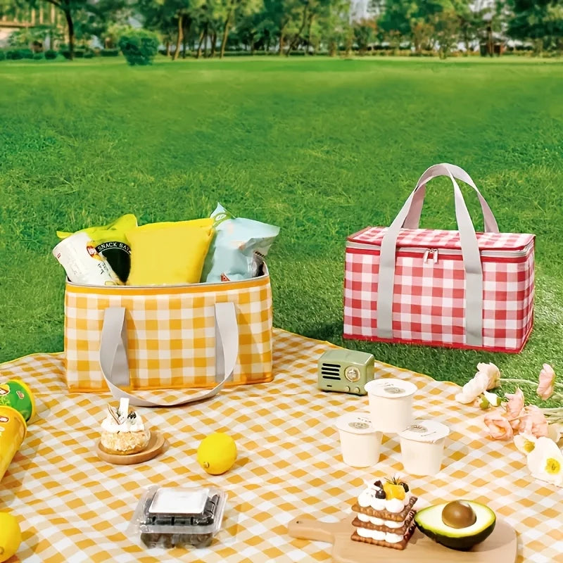 Insulated Picnic Cooler Bag – Large Capacity Foldable Lunch Tote