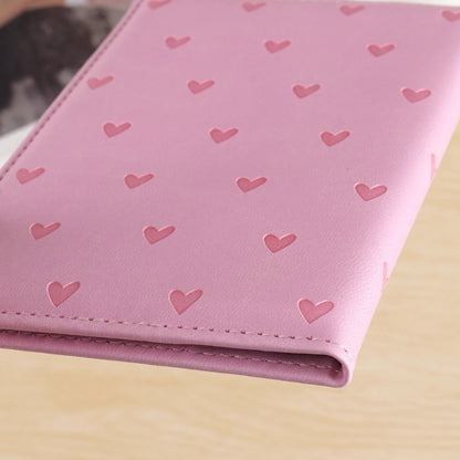 Passport Holder – Cute Heart Print PU Leather Travel Wallet