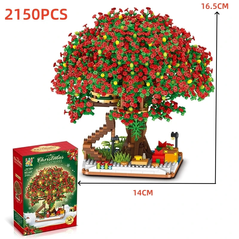 Cherry Blossom Tree House Building Blocks Set – DIY Floral Model Kit