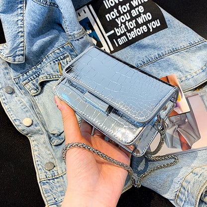 Vintage Women Silver Chic Crossbody Bag Luxury Designer Small Shoulder Bags Gold Mini Square Cute Pu