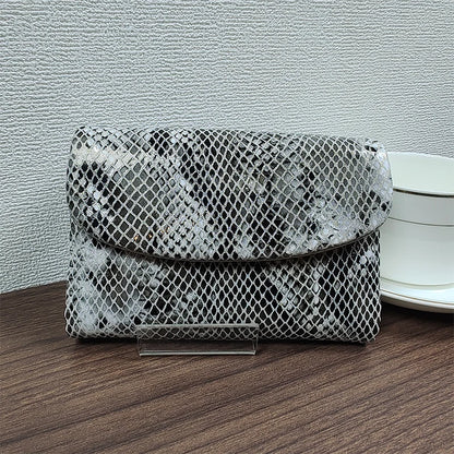 Snake Pattern Leather Women's Short Wallet – Trendy Clutch Purse