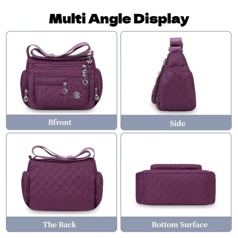 Oxford Fabric Crossbody Bag – Multi-Pocket Shoulder Bag