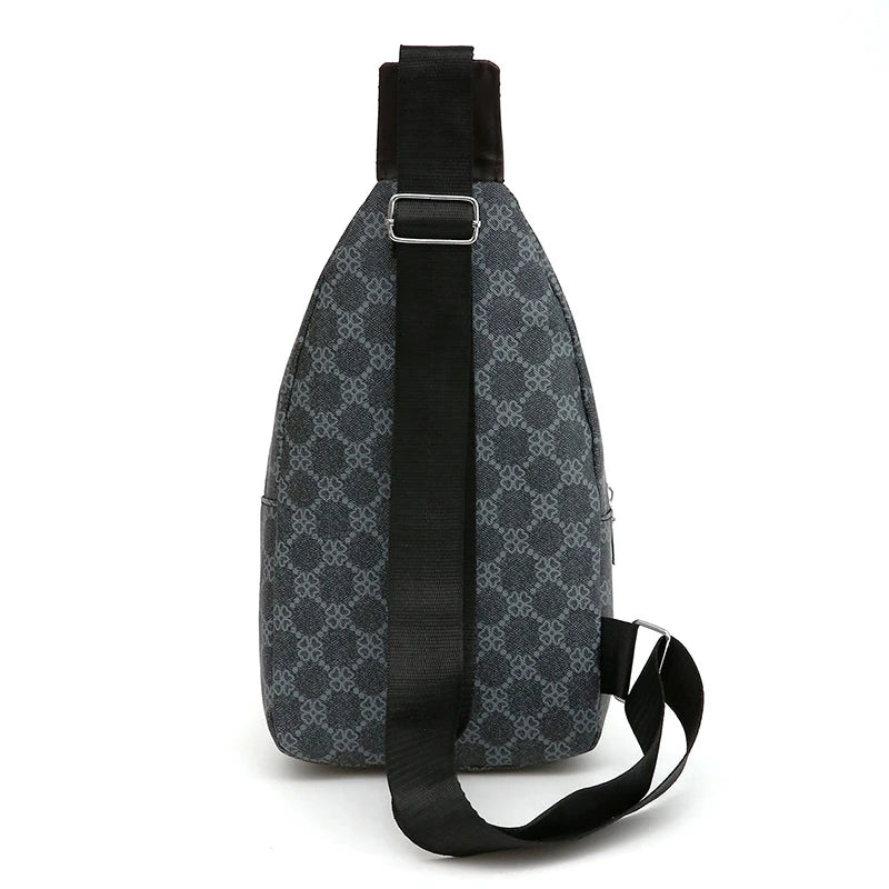 Men's Crossbody Messenger Bag - Casual Sling Chest Bag with Earphone Hole
