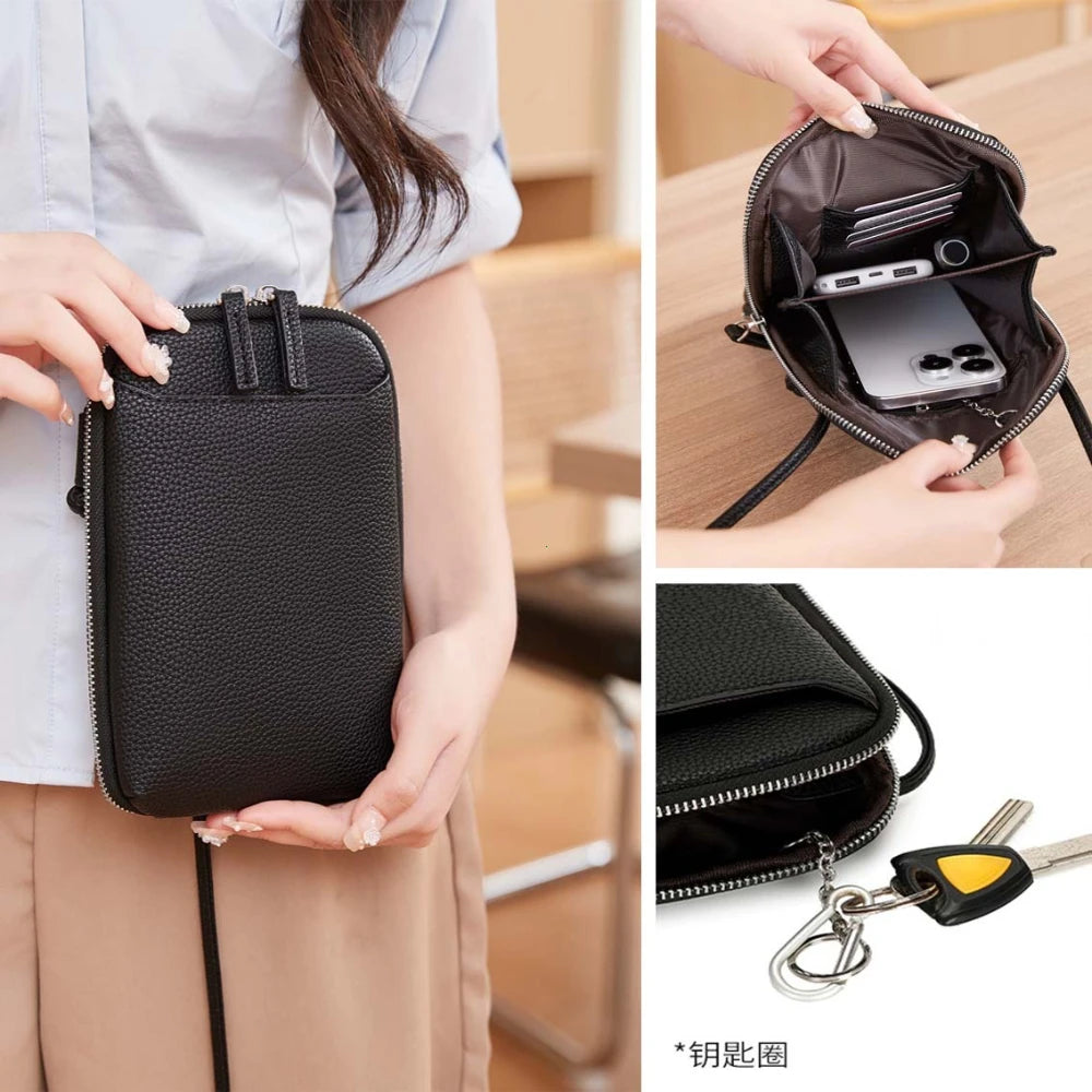 Classic Solid Color Women S Crossbody Bag High-Quality Pu Leather Shoulder Fashionableluxury Large