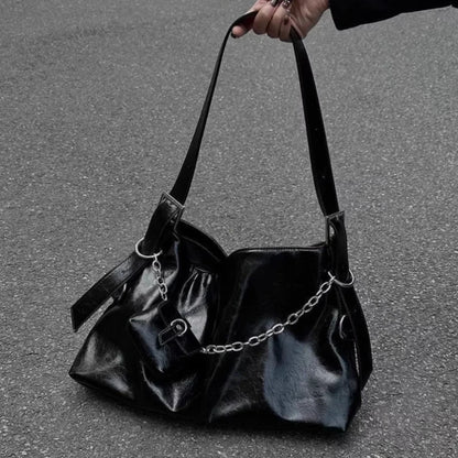 Large Shoulder Tote Bag – Women's Chain Bucket Handbag