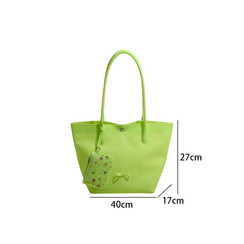 PVC Tote Bag with Mini Pouch – Large Capacity Waterproof Shoulder Bag