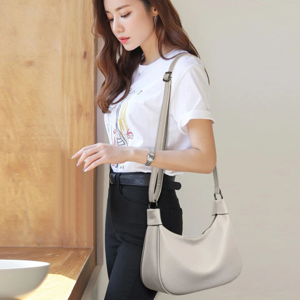 Women's PU Leather Hobo Shoulder Bag – Soft Crossbody Purse
