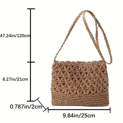Straw Woven Crossbody Bag – Boho Shoulder Bag for Women