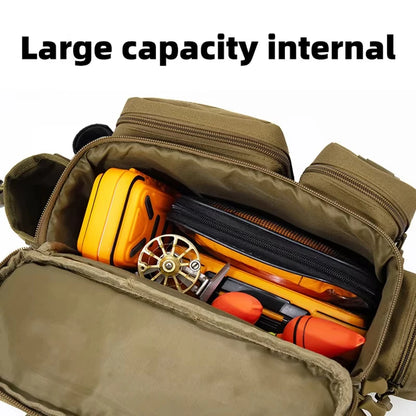 Tactical Fishing Tackle Bag with Rod Holder – Outdoor Waist Pack