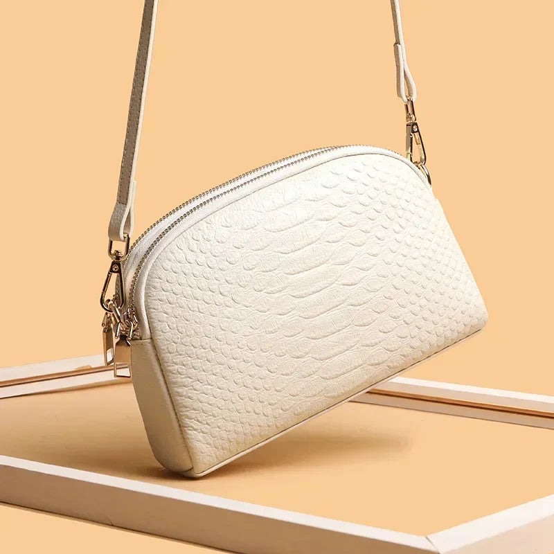 Crocodile Pattern Leather Crossbody Bag – Women's Shoulder Bag