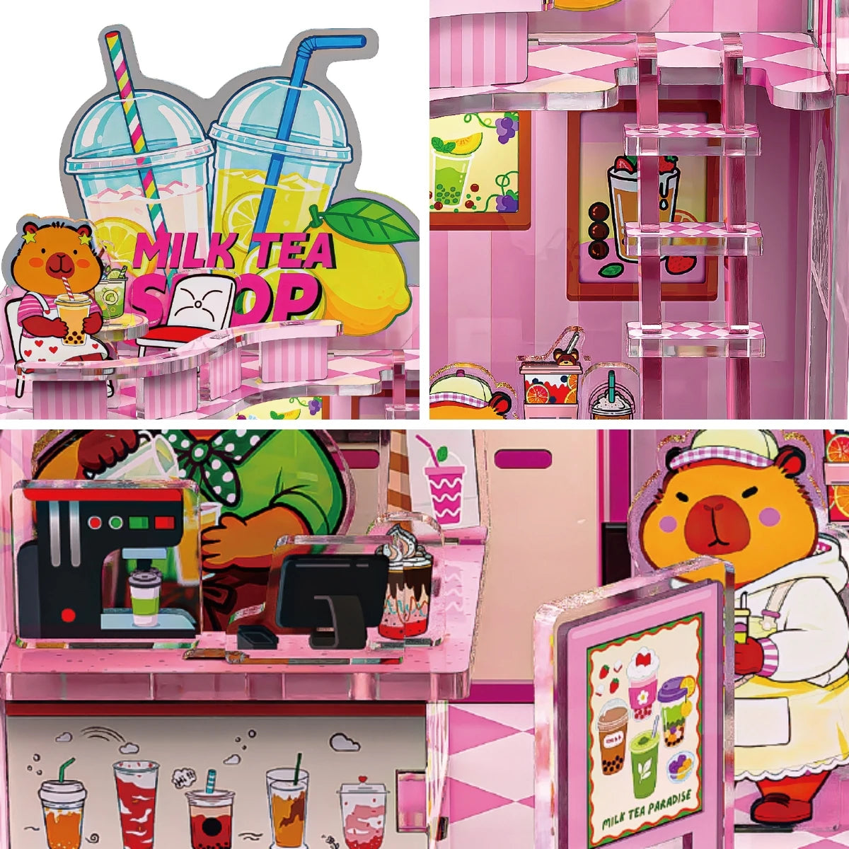 Capybara Fruit Shop DIY 3D Miniature Dollhouse Kit with LED Light