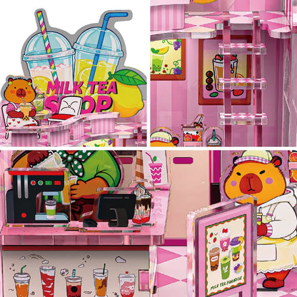Capybara Fruit Shop DIY 3D Miniature Dollhouse Kit with LED Light