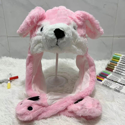 Cute Animal Ear Moving Plush Hat – Kids Cartoon Headband
