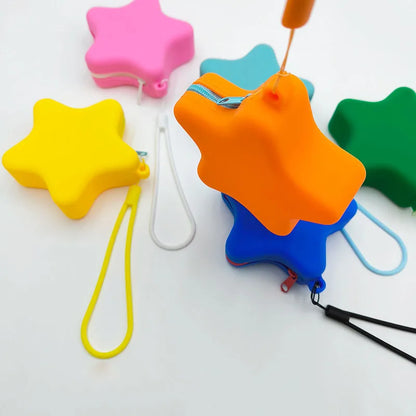 Star-Shape Silicone Coin Purse & Mini Cosmetic Bag with Zipper