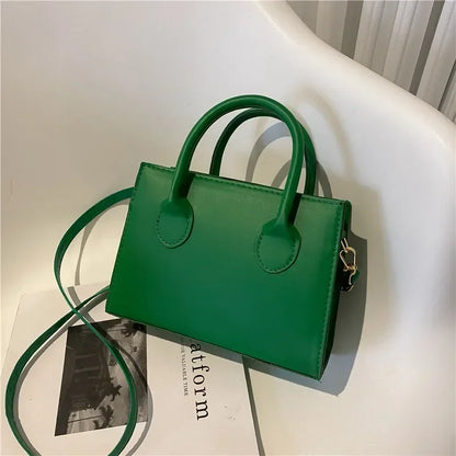 Minimalist Small Square Handbag Top Handle Crossbody Purse for Women