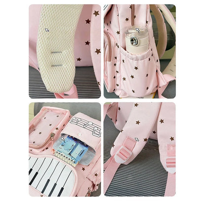 Kawaii Piano Key Ita Backpack with Transparent Pocket