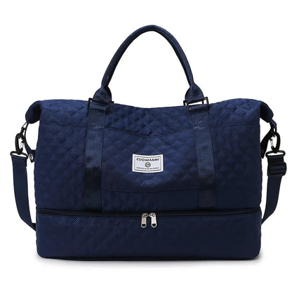 Large Quilted Travel Duffel Bag Women's Gym Weekender